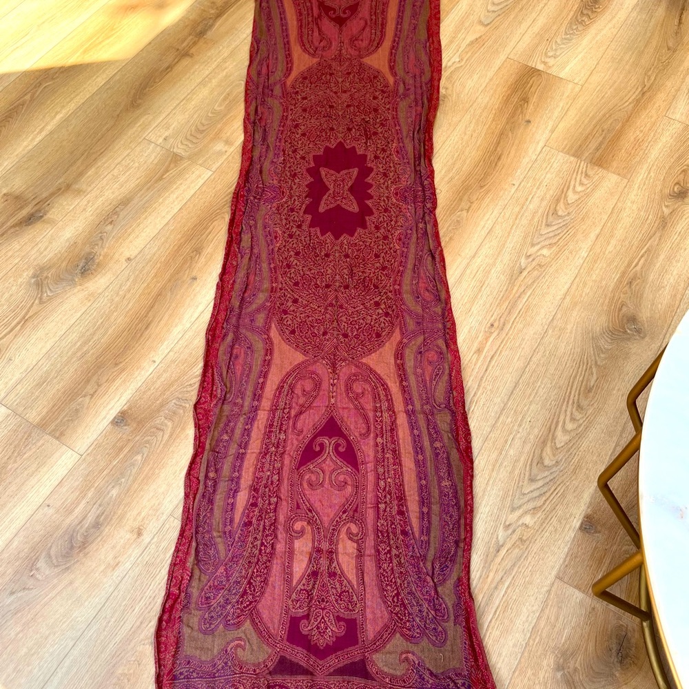 Patterned Scarf with Fringe